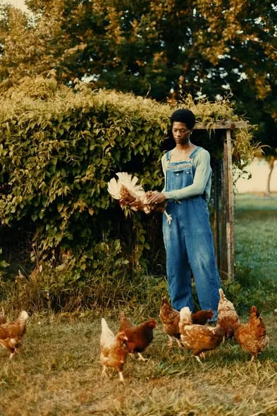 From the family archive: tending chickens outdoors