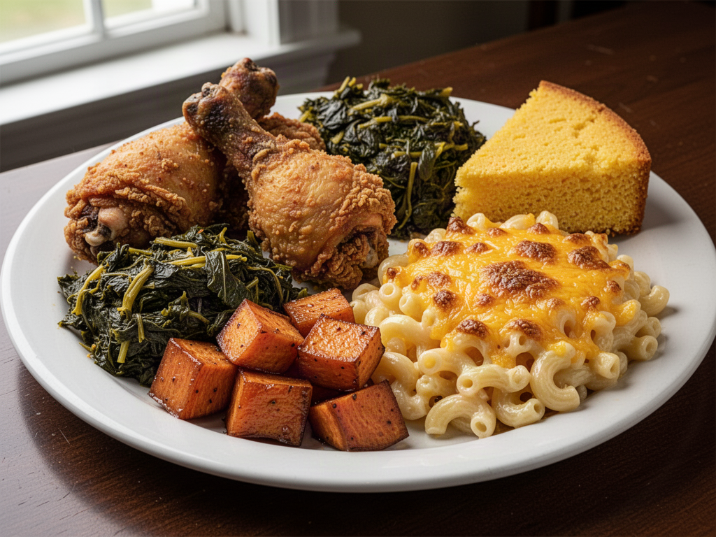 Southern chicken menu illustration
