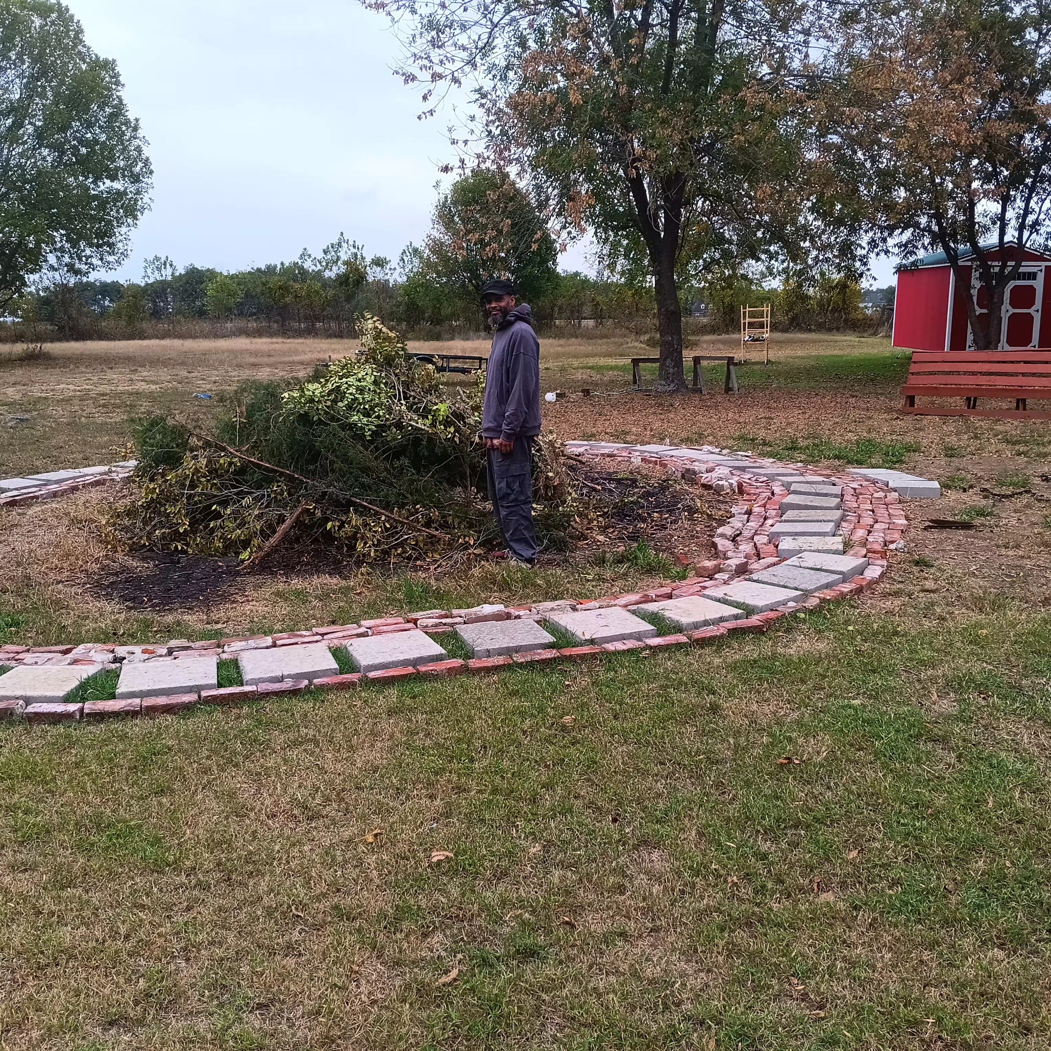 The farm fire-pit area